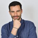 Luca Barra - Bracciale Uomo Acciaio - Pietre Nere E Bianche