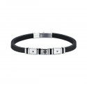 Luca Barra - Bracciale Uomo - Silicone Nero - Acciaio Ip Nero