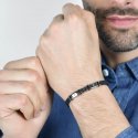Luca Barra - Bracciale Uomo - Silicone Nero - Acciaio Ip Nero