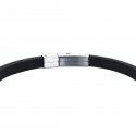 Luca Barra - Bracciale Uomo - Silicone Nero - Acciaio Ip Nero