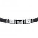 Luca Barra - Bracciale Uomo - Silicone Nero - Acciaio Ip Nero