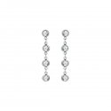 Luca Barra - Orecchini Donna Acciaio - Cristalli Bianchi - 4Cm