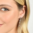 Luca Barra - Orecchini Donna Acciaio - Cristalli Bianchi - 4Cm