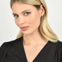 Luca Barra - Orecchini Donna Acciaio - Cristalli Bianchi - 4Cm