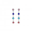 Luca Barra - Orecchini Donna - Acciaio - Cristalli Multicolor