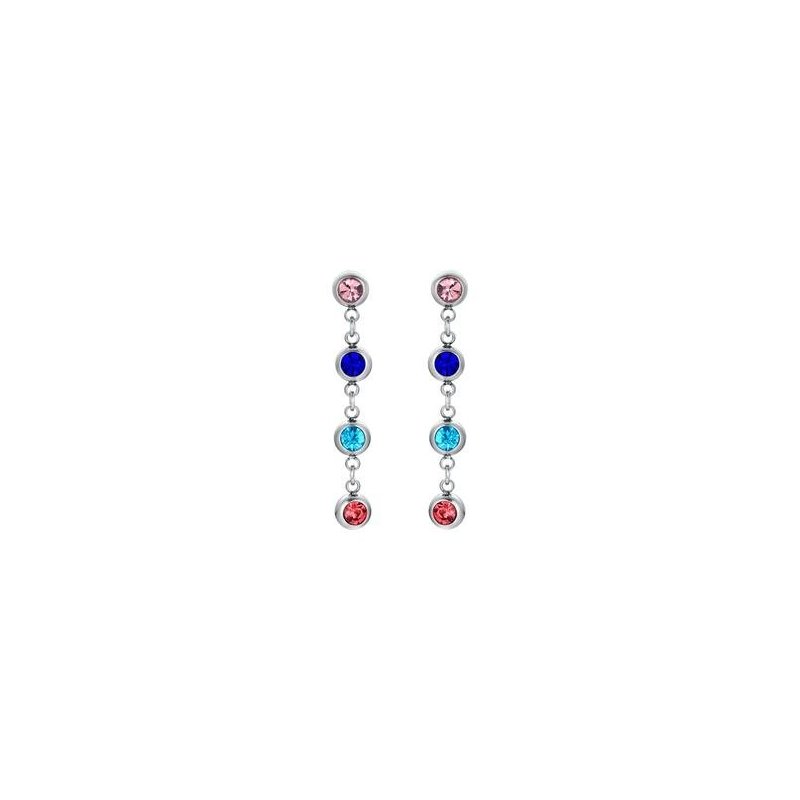 Luca Barra - Orecchini Donna - Acciaio - Cristalli Multicolor