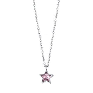 Luca Barra - Collana Donna Acciaio - Stella Rosa - Punto Luce