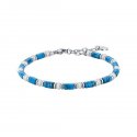 Luca Barra - Bracciale Uomo Acciaio - Pietre Azzurre - Pietre Bianche