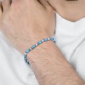 Luca Barra - Bracciale Uomo Acciaio - Pietre Azzurre - Pietre Bianche