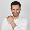 Luca Barra - Bracciale Uomo Acciaio - Pietre Azzurre - Pietre Bianche