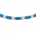 Luca Barra - Bracciale Uomo Acciaio - Pietre Azzurre - Pietre Bianche