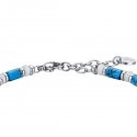 Luca Barra - Bracciale Uomo Acciaio - Pietre Azzurre - Pietre Bianche