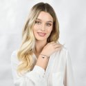 Luca Barra - Bracciale Donna Acciaio - Smalto Rosa - Cristalli Bianchi