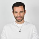 Luca Barra - Collana Uomo Acciaio - Piastra Ancora - Smalto Nero