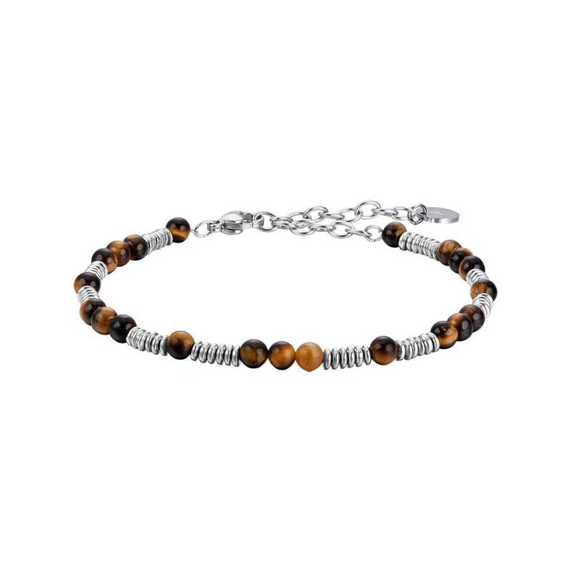 Luca Barra - Bracciale Uomo - Acciaio - Occhio Di Tigre