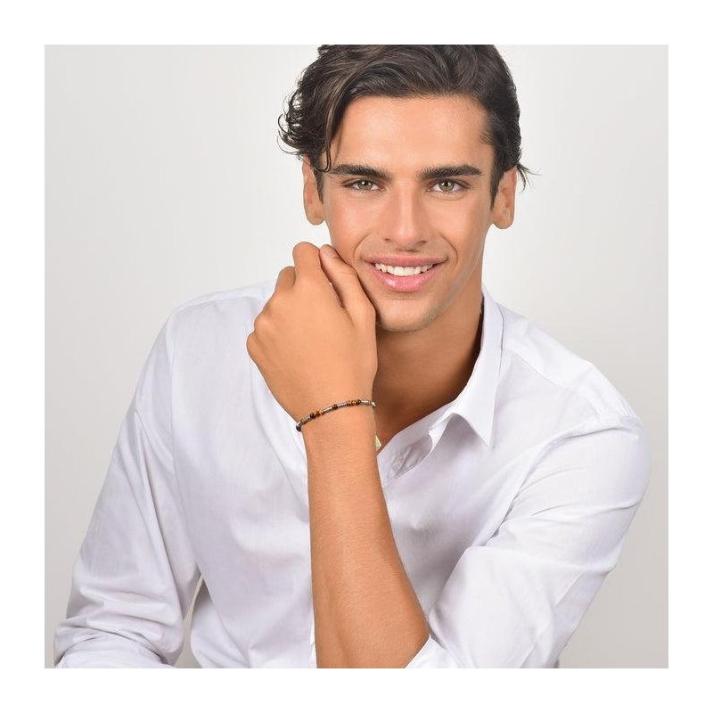 Luca Barra - Bracciale Uomo - Acciaio - Occhio Di Tigre