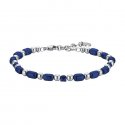 Luca Barra - Bracciale Uomo Acciaio - Ematite Blu - 21 Cm