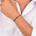 Luca Barra - Bracciale Uomo Acciaio - Ematite Blu - 21 Cm