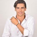 Luca Barra - Bracciale Uomo Acciaio - Ematite Blu - 21 Cm
