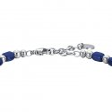 Luca Barra - Bracciale Uomo Acciaio - Ematite Blu - 21 Cm