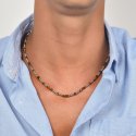 Luca Barra - Collana Uomo Acciaio - Pietre Occhio Di Tigre