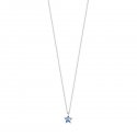 Luca Barra - Collana Donna Acciaio - Stella - Punto Luce Azzurro