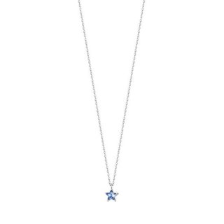 Luca Barra - Collana Donna Acciaio - Stella - Punto Luce Azzurro
