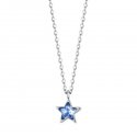 Luca Barra - Collana Donna Acciaio - Stella - Punto Luce Azzurro