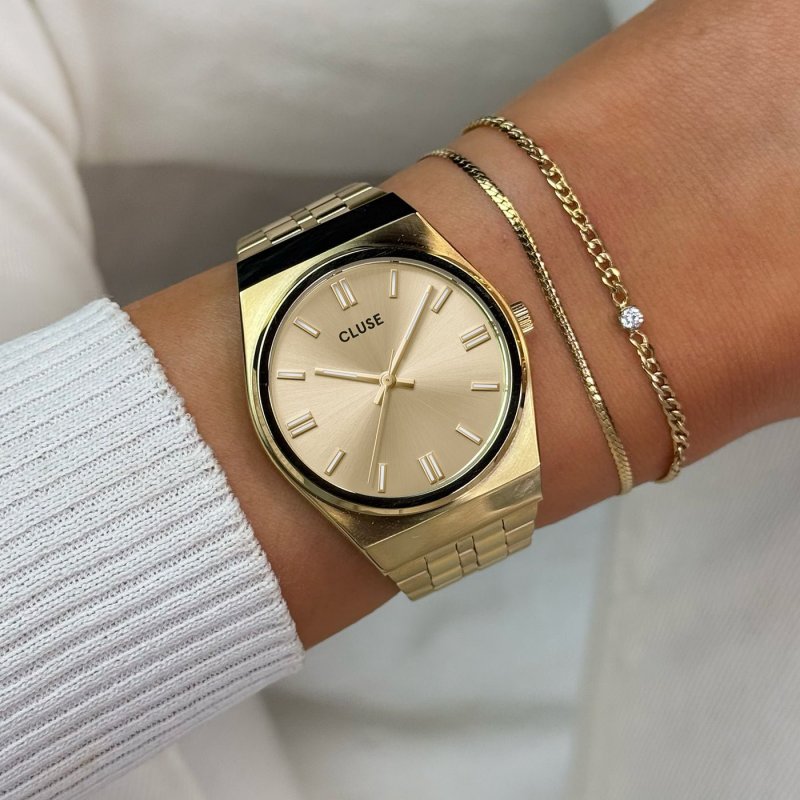 Cluse - Retro 70'S Watch - Acciaio Inossidabile - Quadrante Oro