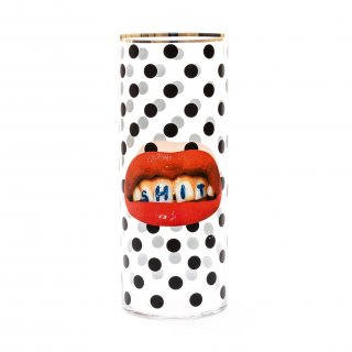 Glass Vase Shit Pois Cylindrical Big