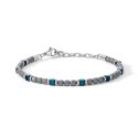 Bracciale Acciaio Con Ematite E Pvd Blu E Rosè