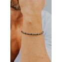 Bracciale Acciaio Con Ematite E Pvd Blu E Rosè