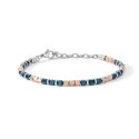 Bracciale In Acciaio, Ematite, Pvd Blu E Rosè