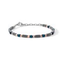 Bracciale In Acciaio Ed Ematit, Pvd Blu E Rosè