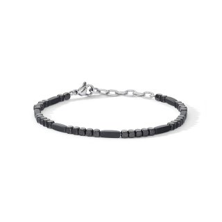 Bracciale Acciaio Con Ematite Nera