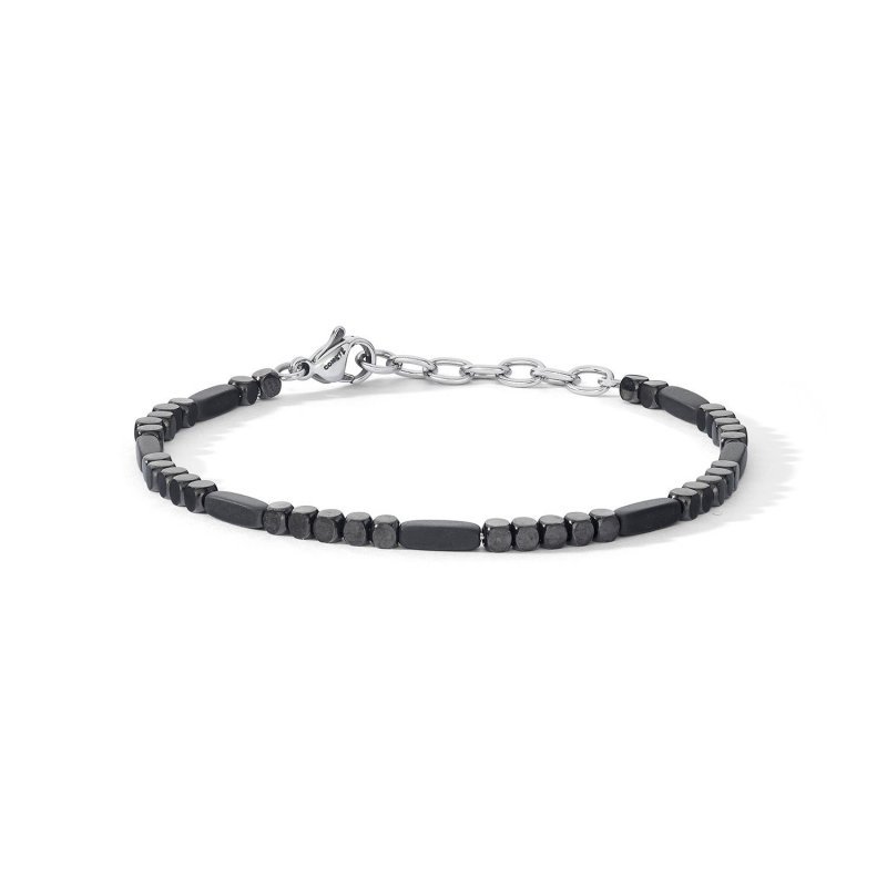Bracciale Acciaio Con Ematite Nera