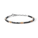 Bracciale Acciaio Con Ematite E Pvd Rosè E Giallo
