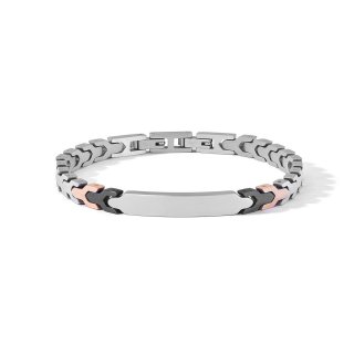 Bracciale Acciaio, Pvd Nero E Rosè