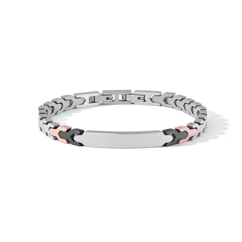Bracciale Acciaio, Pvd Nero E Rosè
