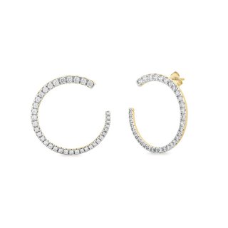 Laura Pjewels - Orecchini Luna Grande - Argento - Zirconi Bianchi