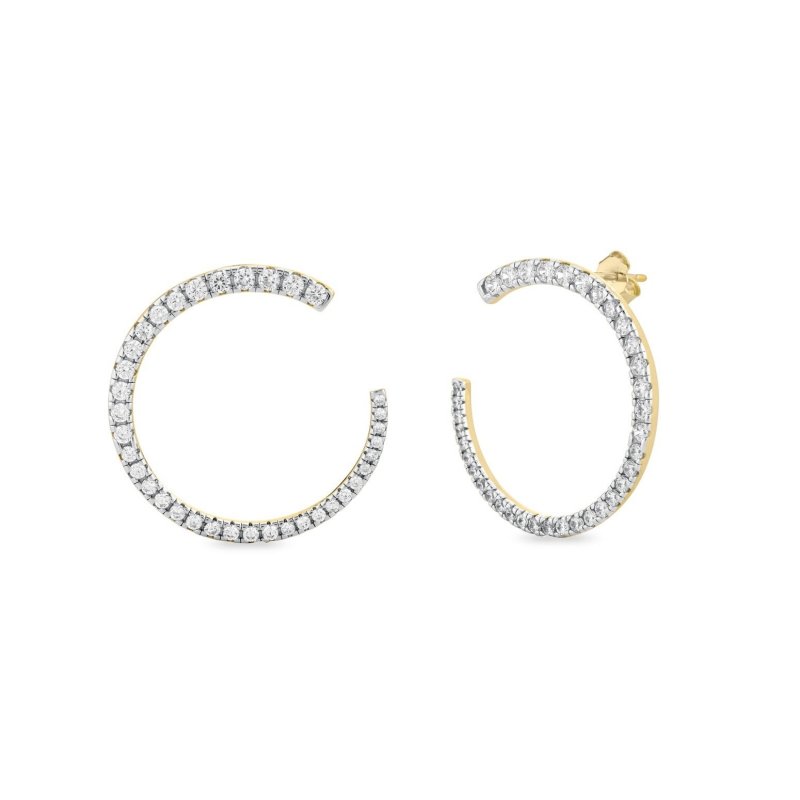 Laura Pjewels - Orecchini Luna Grande - Argento - Zirconi Bianchi