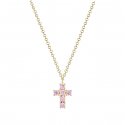 Laura Pjewels - Collana Croce - Argento 925 - Zirconi Rosa