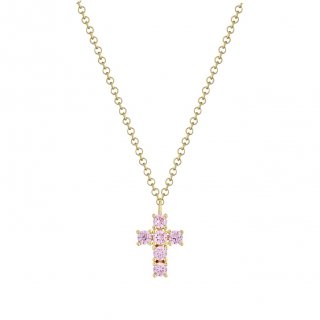 Laura Pjewels - Collana Croce - Argento 925 - Zirconi Rosa