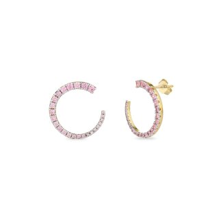 Laura Pjewels - Orecchini Luna - Argento 925 - Zirconi Rodolite