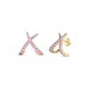 Laura Pjewels - Orecchini Incrocio - Argento - Zirconi Rodolite