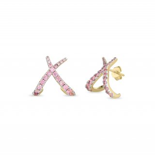 Laura Pjewels - Orecchini Incrocio - Argento - Zirconi Rodolite