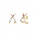 Laura Pjewels - Orecchini Incrocio Navette - Argento 925 - Rodolite
