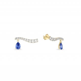 Laura Pjewels - Orecchini Onda Goccia - Argento 925 - Tanzanite