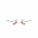 Laura Pjewels - Orecchini Tre Gocce - Argento 925 - Rodolite