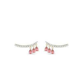 Laura Pjewels - Orecchini Tre Gocce - Argento 925 - Rodolite
